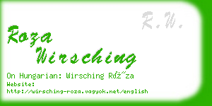 roza wirsching business card